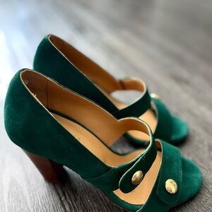 Sezane green sandals